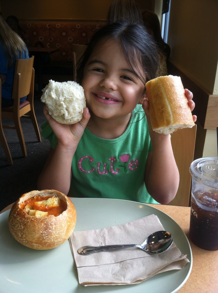 Lucy and I went out to Panera together for a special treat. It was her first time there, and she loved it!